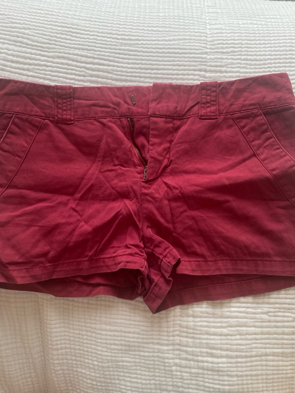 Lux Cherry Red Cotton Casual Shorts